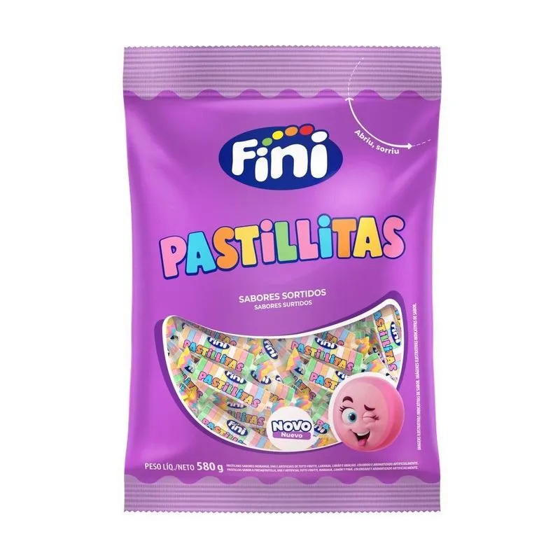 Pastilhas Mini Frutas Sortidas Pastillitas Fini - 580g
