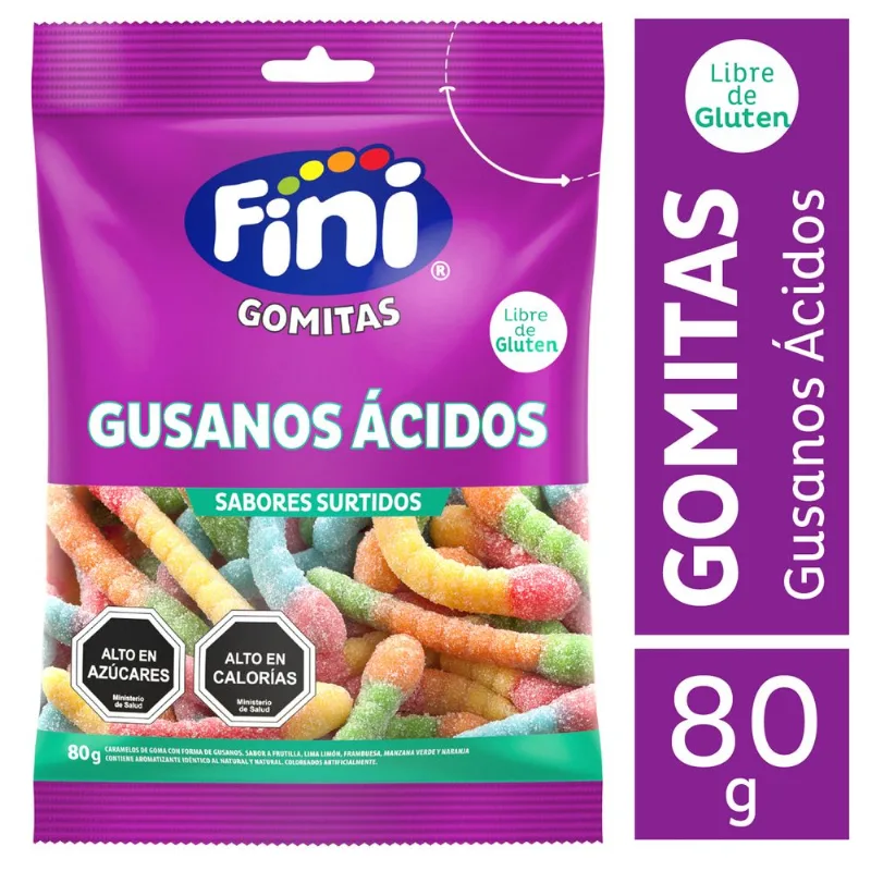 Gomitas Fini Gusanos Ácidos 80 g