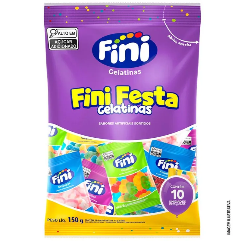 Bala de Gelatina Festa Mix Sortido 15g c/10 - Fini