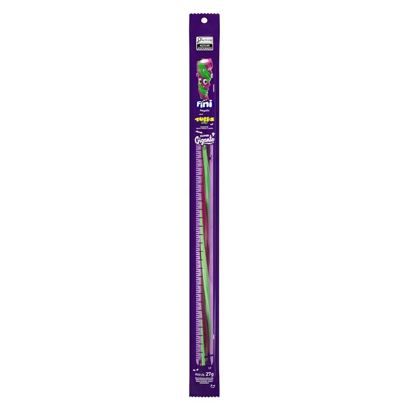 Bala de Gelatina Maçã Verde e Limão Fini Tubes Super Boo 27g Azedinho