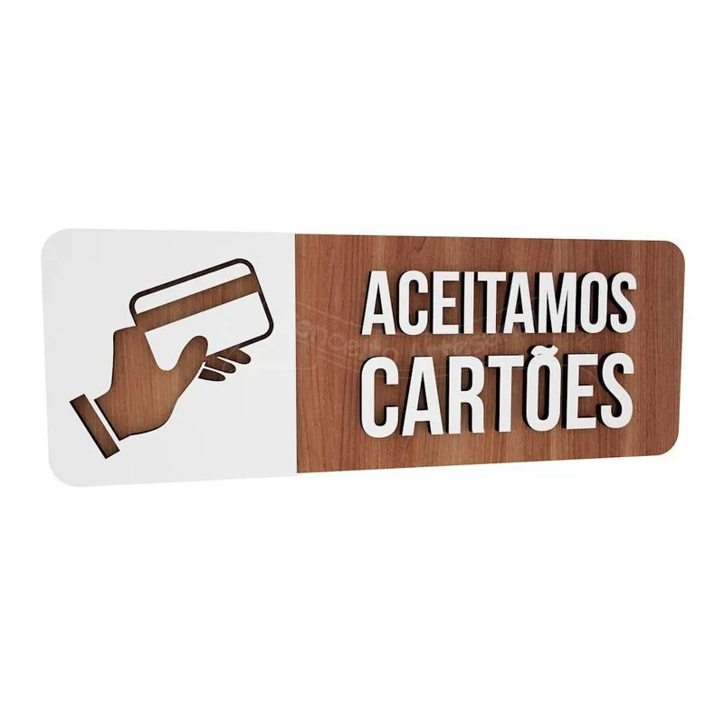 Placa Pagamento Aceitamos Cartões Hotel Restaurante Bar