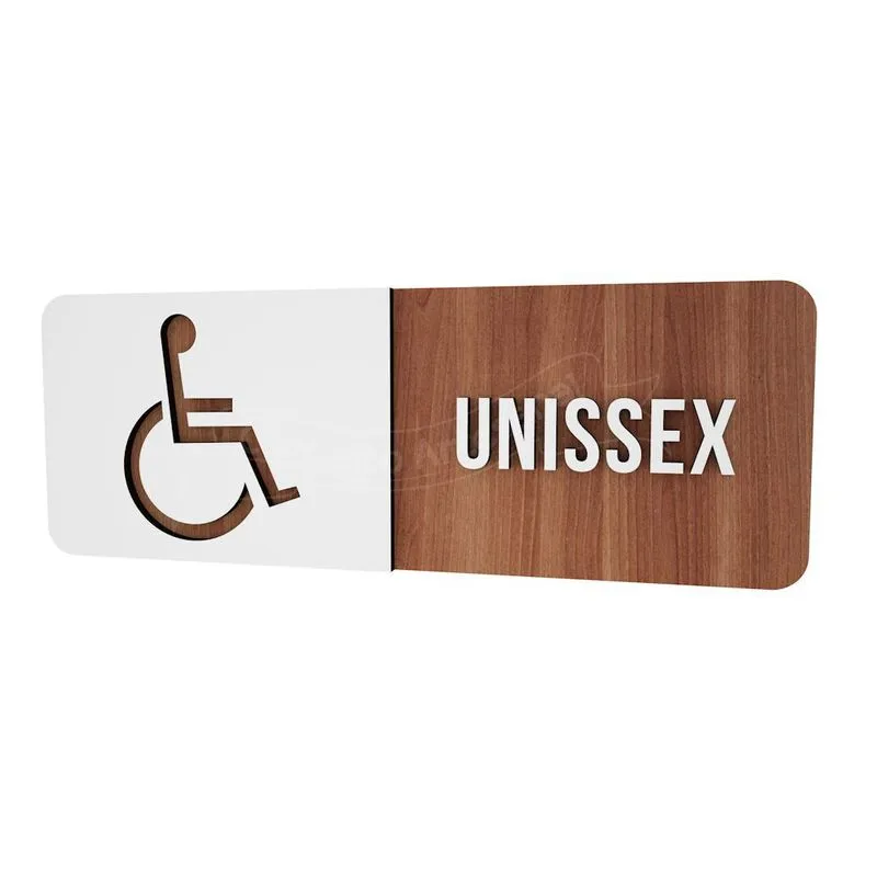 Placa Informativa Banheiro Pne Deficiente Unisex Restaurante