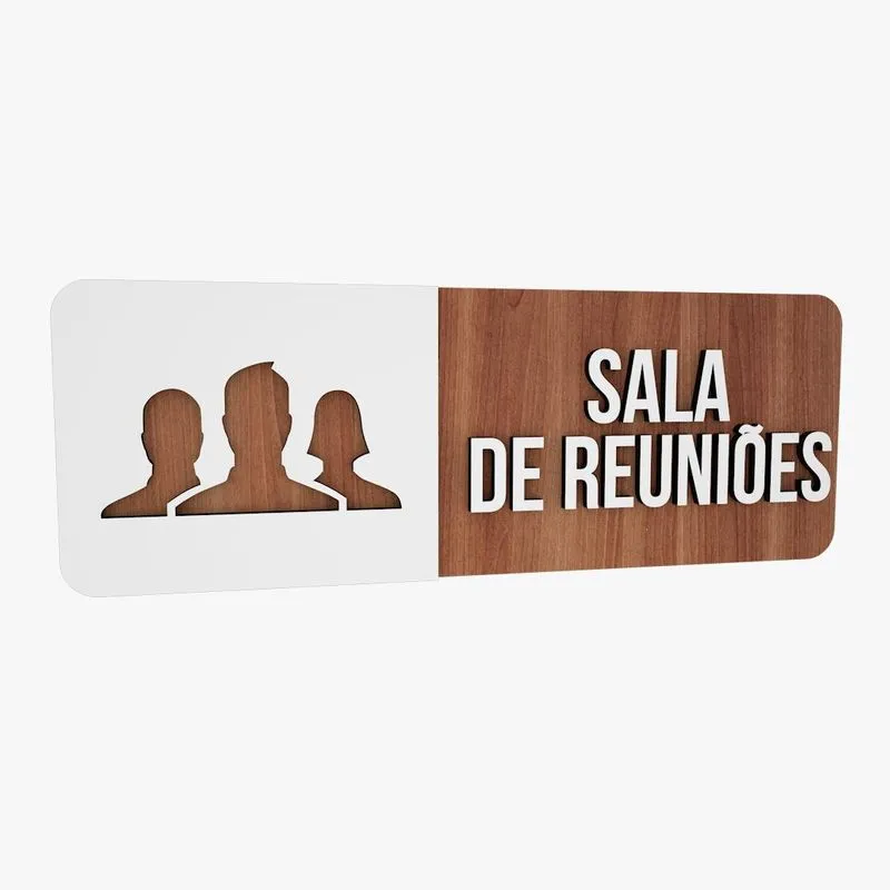 Placa Sinalização Sala De Reuniões Hotel Empresa Consultório