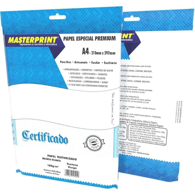Papel A4 Verge Branco 180G