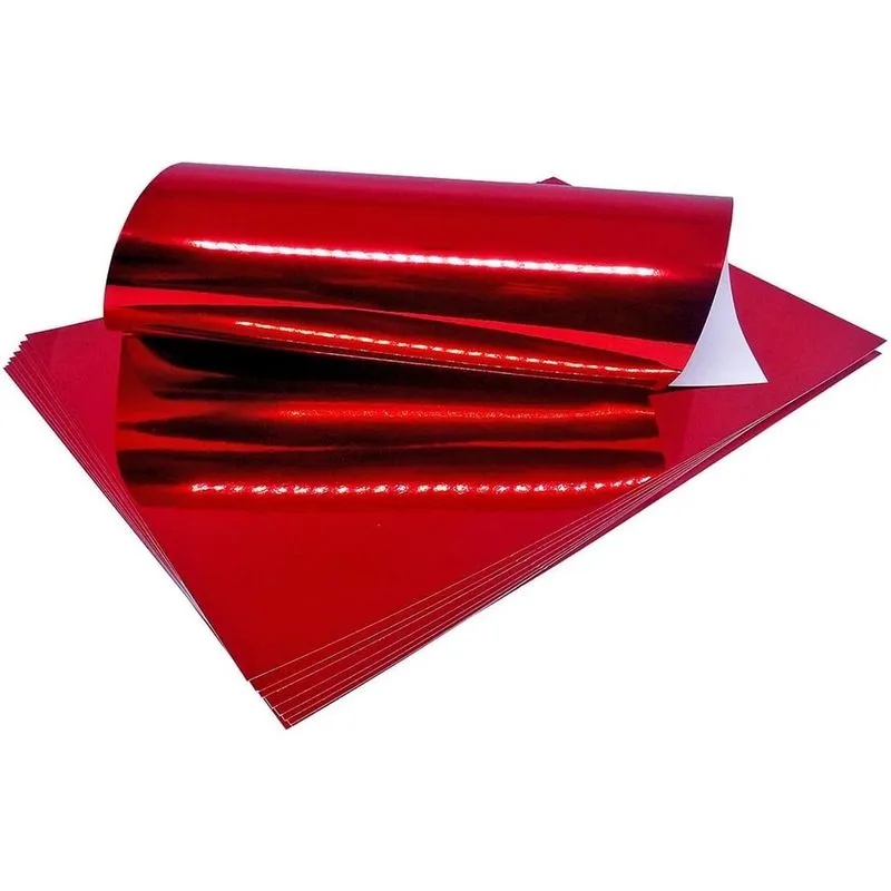 Papel Laminado A4 250g Vermelho Lamicote Masterprint - 10 Folhas