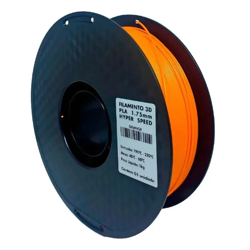Filamento 1,75mm PLA, 1kg, Laranja, Para Impressora 3D, Masterprint