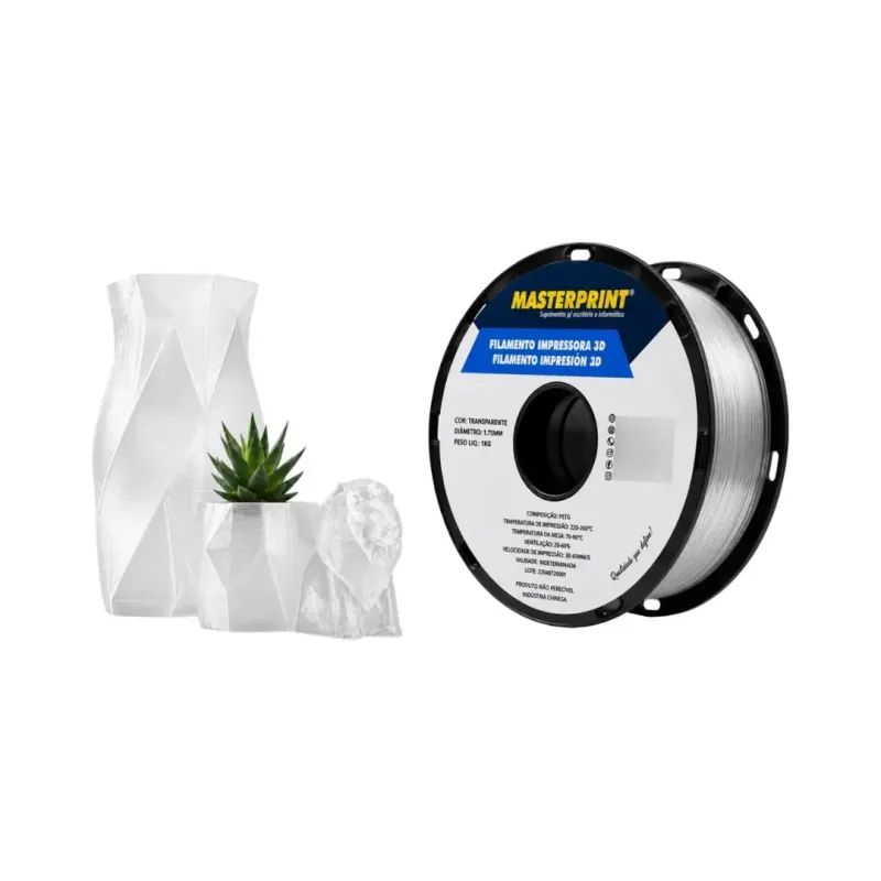 MP-FILAMENTO 3D - PETG TRANSPARENTE 1KG (1.75MM) DER 4