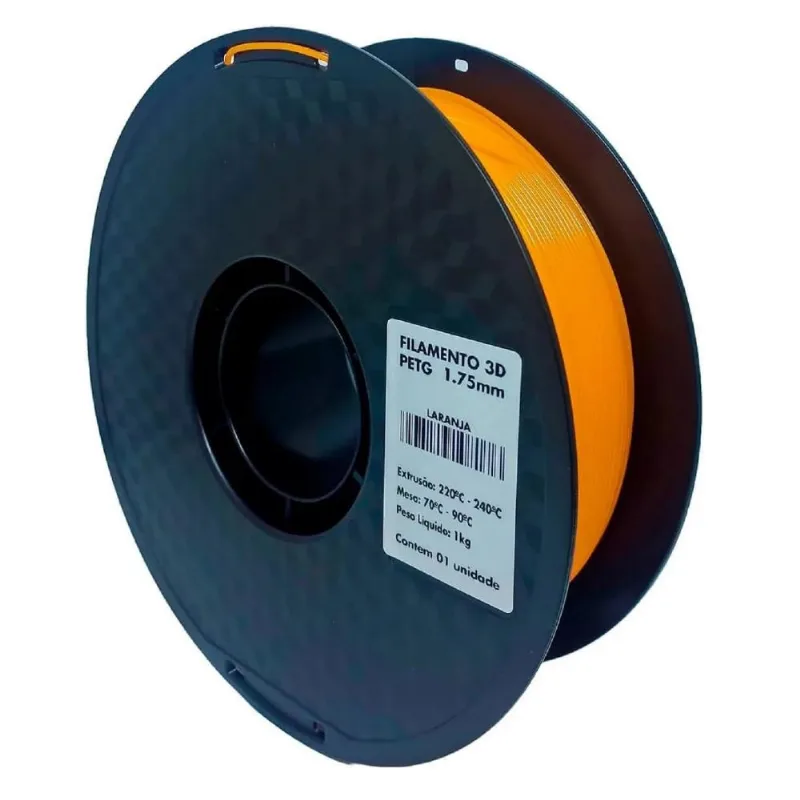 Filamento 1,75mm PETG 1kg Laranja Para Impressora 3D Masterprint