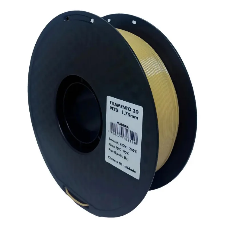 Filamento 1,75mm PETG 1kg Madeira Para Impressora 3D Masterprint