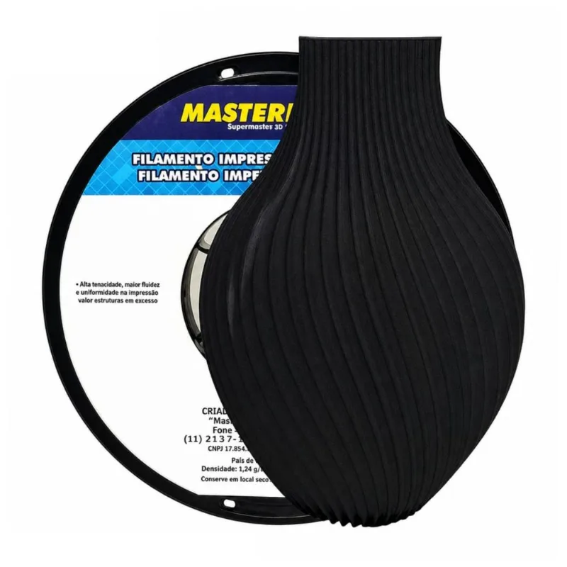 Filamento PETG Fosco Preto 1kg Impressora 3D Diâmetro 1.75mm Alta Resistência Precisão