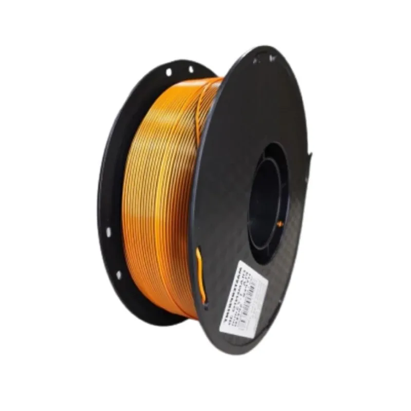 Filamento 1,75mm PLA Silk, 1kg, Laranja/Preto, Para Impressora 3D, Masterprint