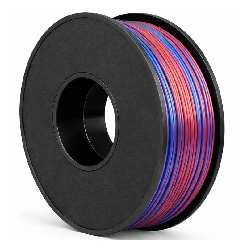 Filamento 1,75mm PLA Silk, 1kg, Azul/Vermelho, Para Impressora 3D, Masterprint