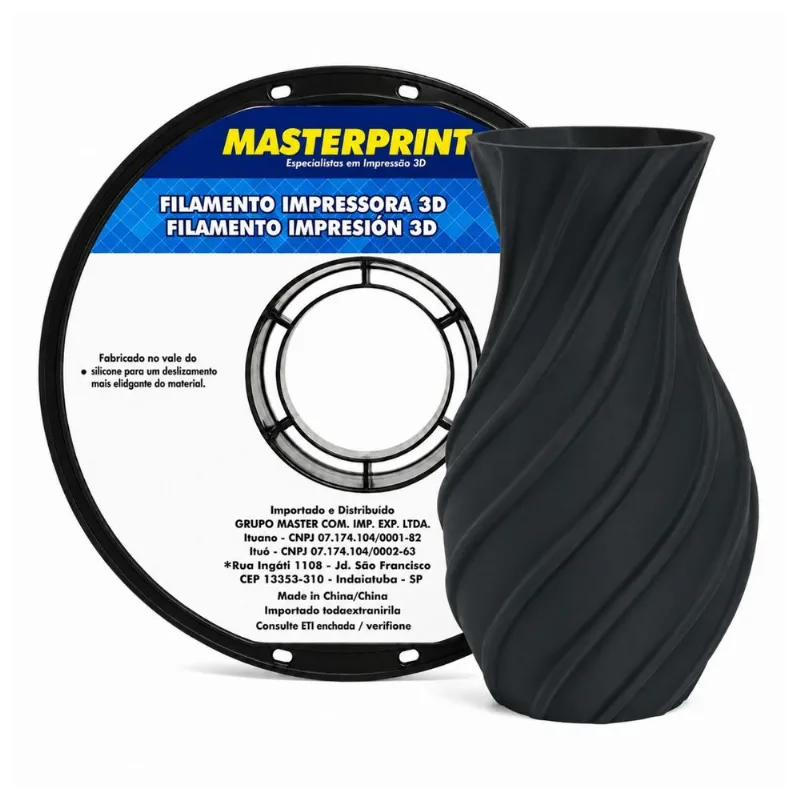 PLA BÁSICO MP FOSCO PRETO CARBONO 1KG FILAMENTO IMPRESSÃO 3D TEXTURA RESISTENTE MODELO PEÇAS