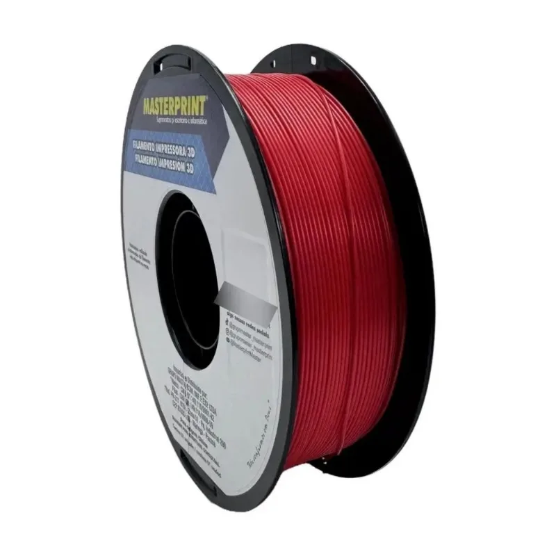 Filamento Masterprint 3D PLA Fosco Vermelho 1.75mm 1kg Colorido Esculturas Modelo Resistência