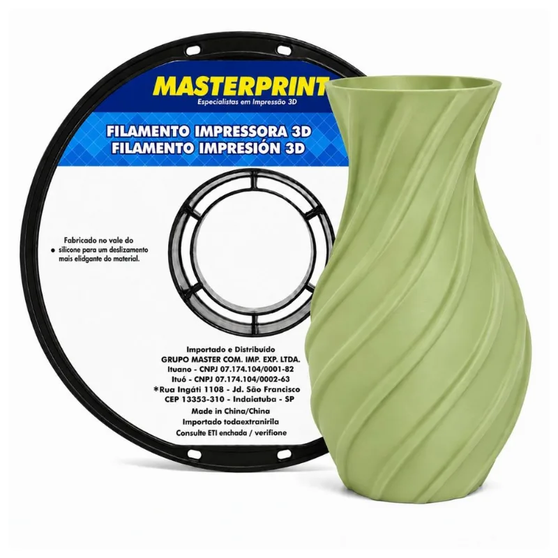 PLA BÁSICO MP FOSCO WHITE JADE 1KG TEXTURA RESISTENTE MODELO PEÇAS MASTERPRINT PREMIUM 1,75MM