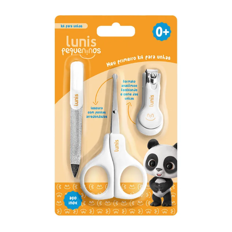 Tesoura+cortador+lixa Lunis Pequeninos Com 3