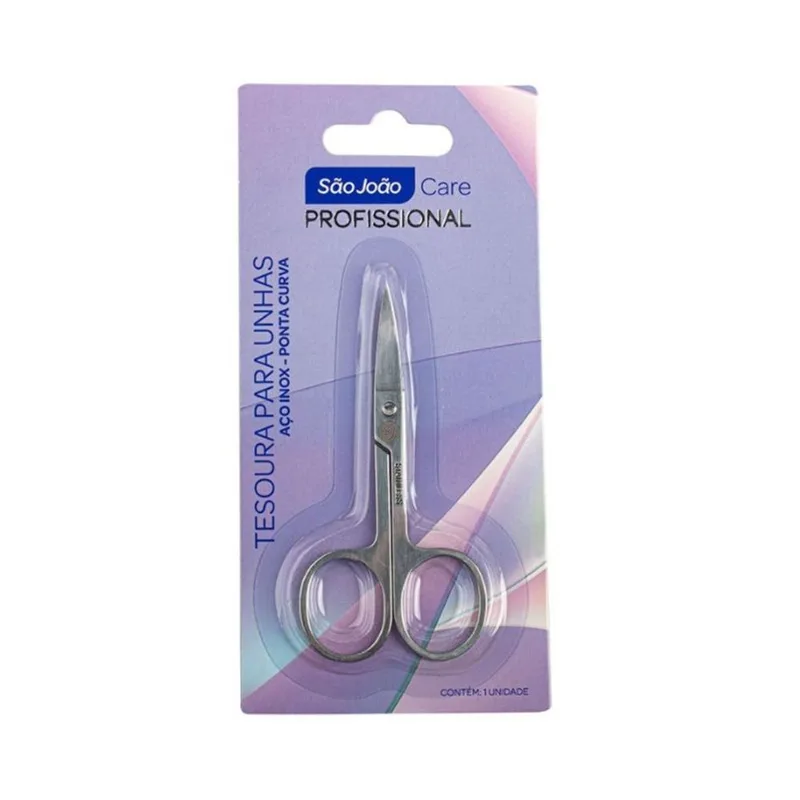 Tesoura Para Unha Curva Aço Inox Prata São João Care TESOURA P/UNHA CURVA ACO INOX PRATA SAO