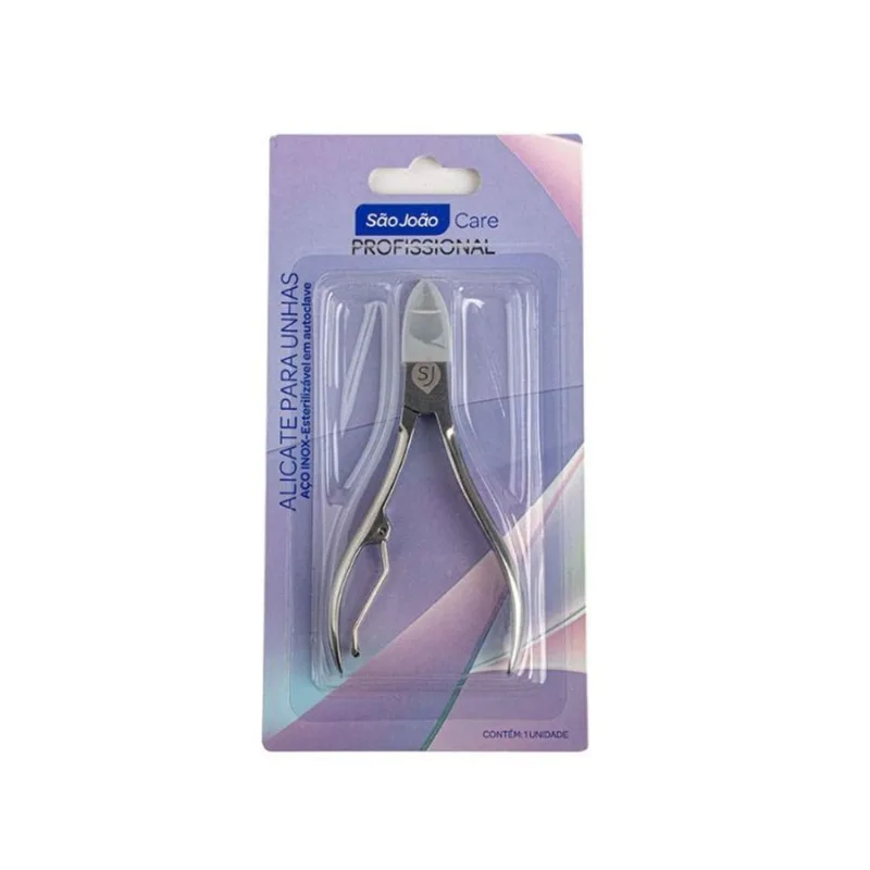 Alicate Para Unha Curva Aço Inox 10cm São João Care ALICATE UNHA CURVA ACO INOX 10CM SAO JOA