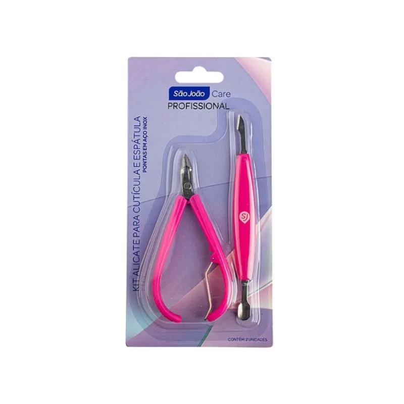 Kit Alicate Para Cutícula E Espátula São João Care KIT ALICATE P/CUTICULA E ESPATULA SAO JO