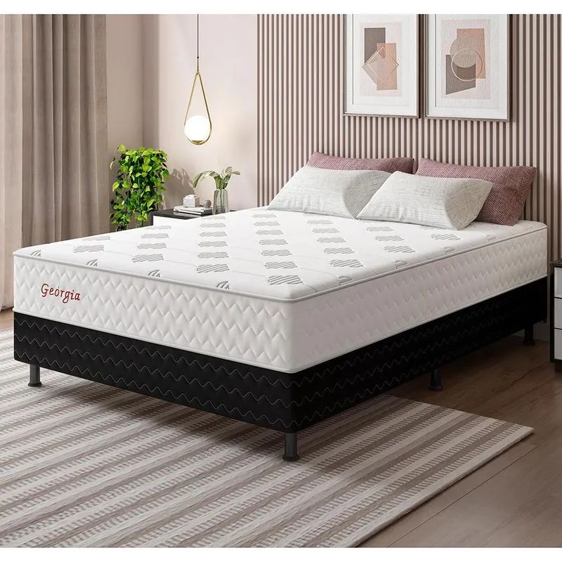 Cama Box Conjugada De Casal Geórgia D28 Semi Ortopédico 41x138x188 Cm Premium Colchões