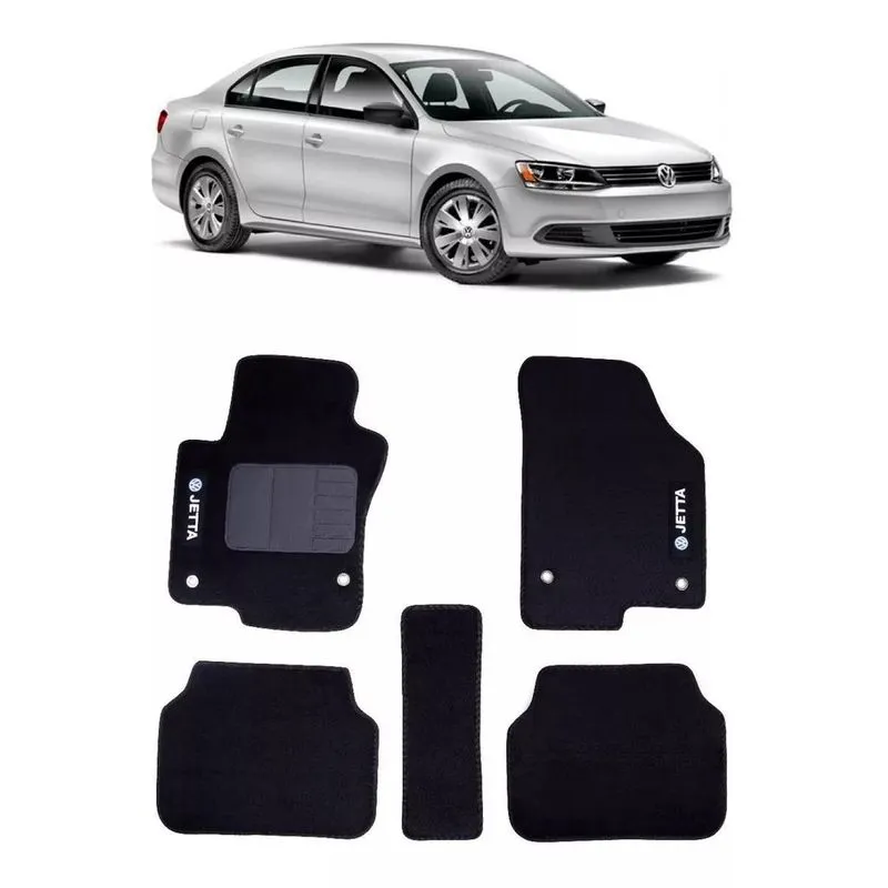 Tapetes Pretos Para Volkswagen Jetta 2011 A 2017 Bordado