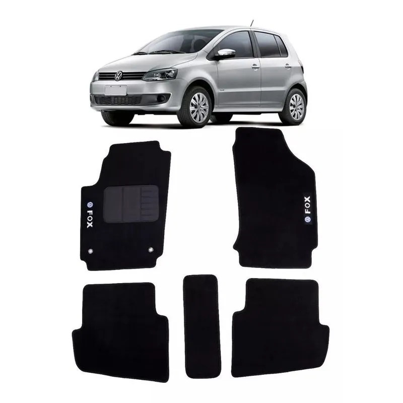 Tapete Volkswagen Fox Carpete Preto Bordado 2014 Á 2021