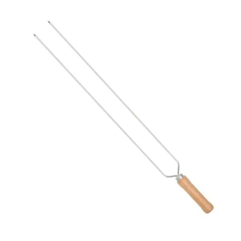 Espeto Duplo Assar Carne Linguiça Costela Churrasco 95cm