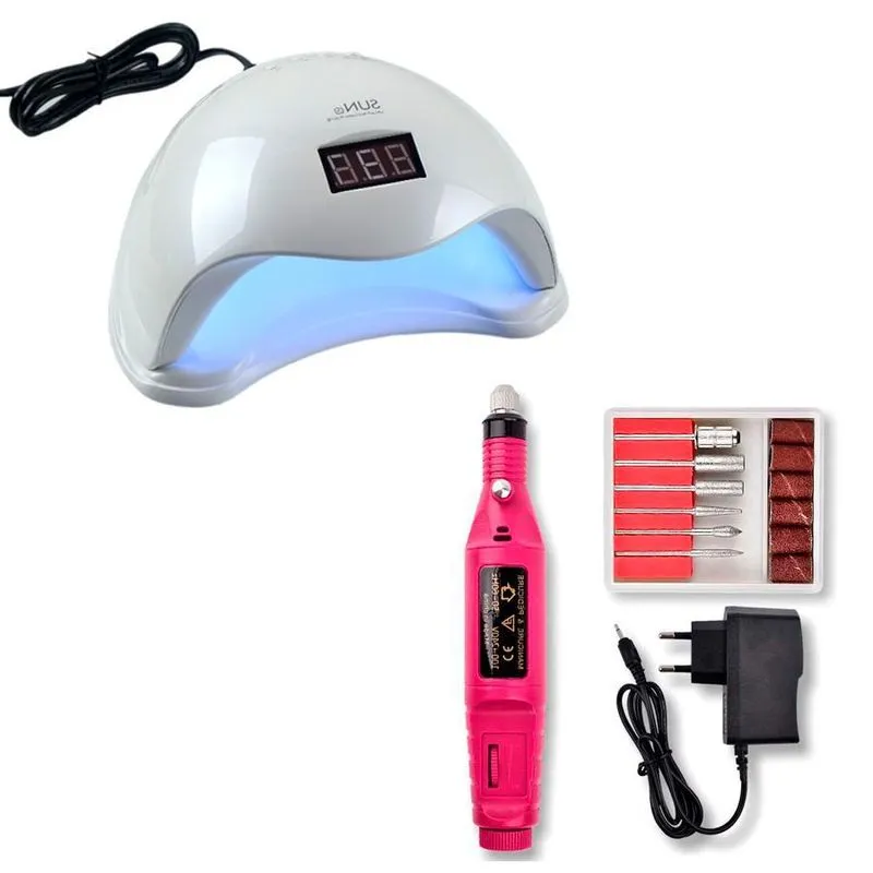 Kit Cabine Sun 48w Led Uv Estufa + Lixadeira Elétrica