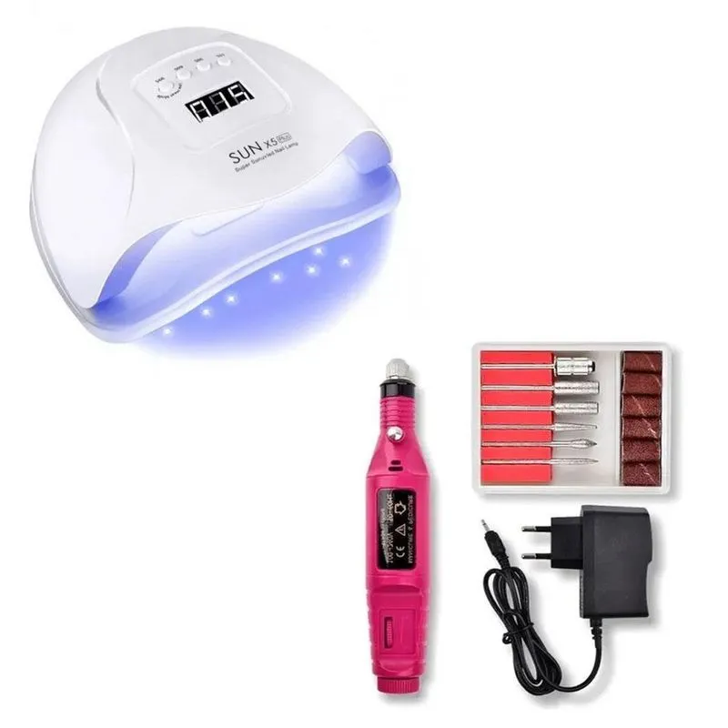 Kit Cabine Sun 80w Led Uv Estufa + Lixadeira Elétrica