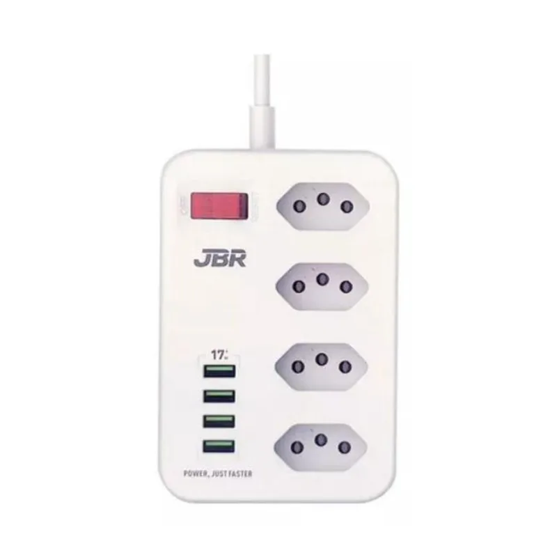 Extensor Elétrico 4 Tomadas / 4 USB - Bivolt - Rápido