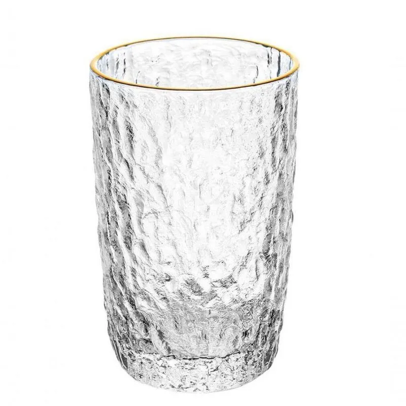 Copo Cristal Martelado Fio De Ouro Petra 330ml - Lyor