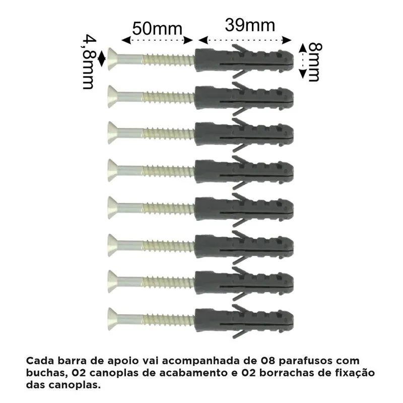 Barra De Apoio Para Portador De Necessidade 20 Cm