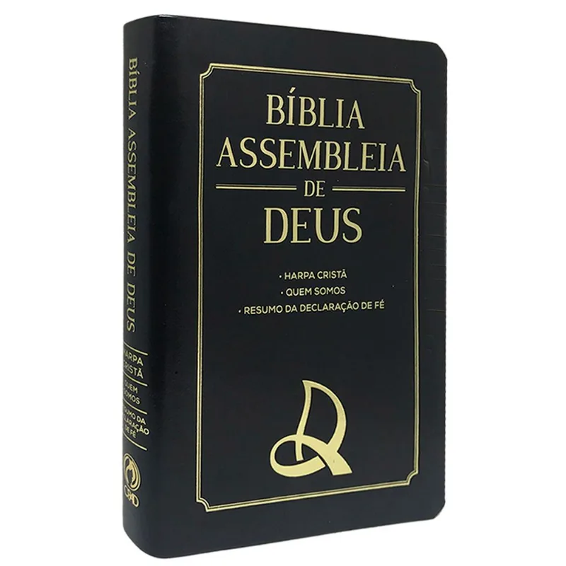 Bíblia Assembleia de Deus Preta Capa Logo