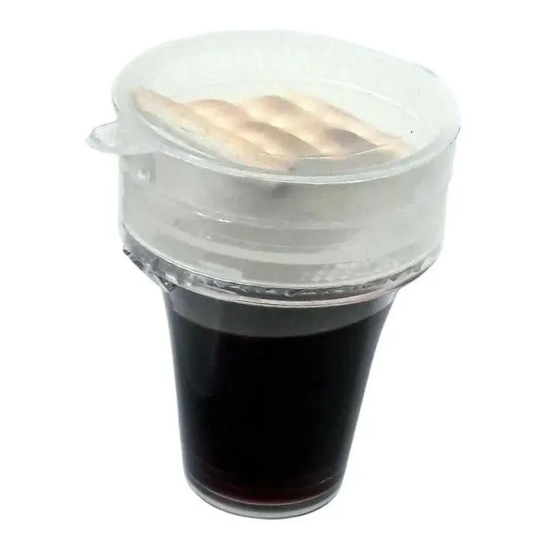 Kit Com 48 Cálice Com Suco De Uva E Pão Azimo Santa Ceia