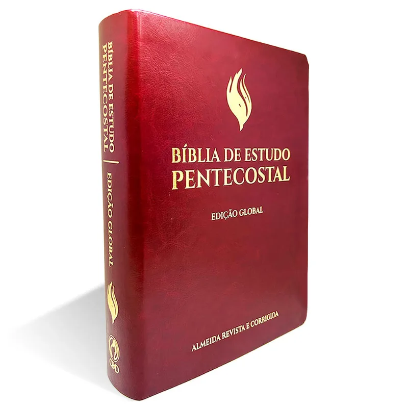 Bíblia de Estudo Pentecostal Edição Global - Grande Luxo Vinho