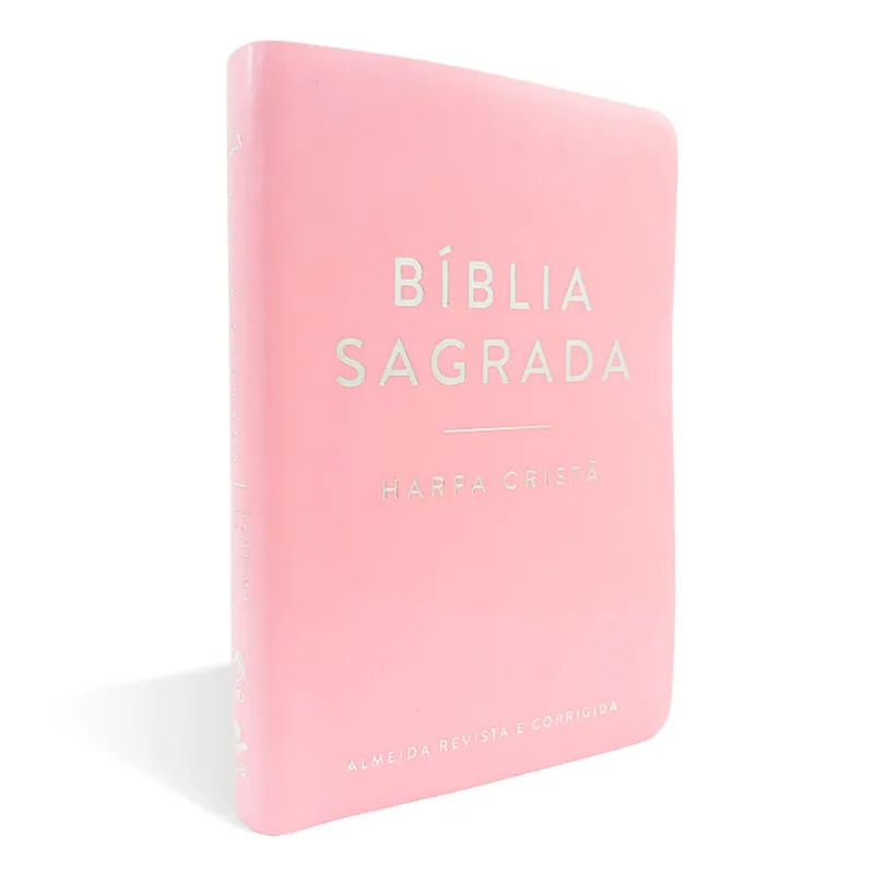 Bíblia Grande Harpa Cristã Slim Luxo Rosa Claro