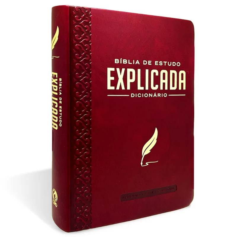 Bíblia de Estudo Explicada Média Luxo Vinho