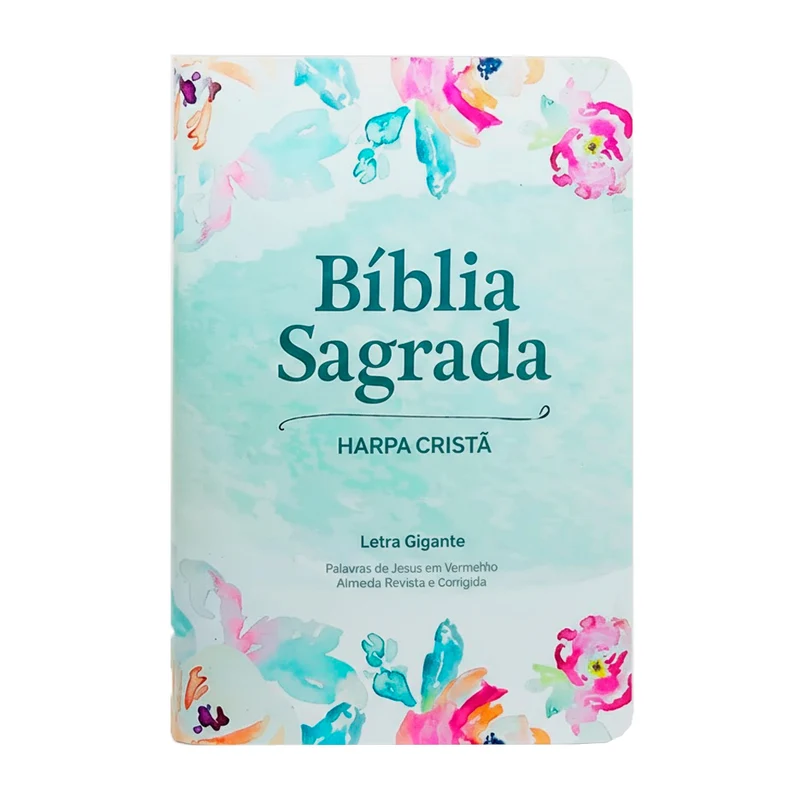 Bíblia Sagrada | ARC | Letra Gigante com Harpa Cristã | Floral Aquarela | Capa Semiflexível
