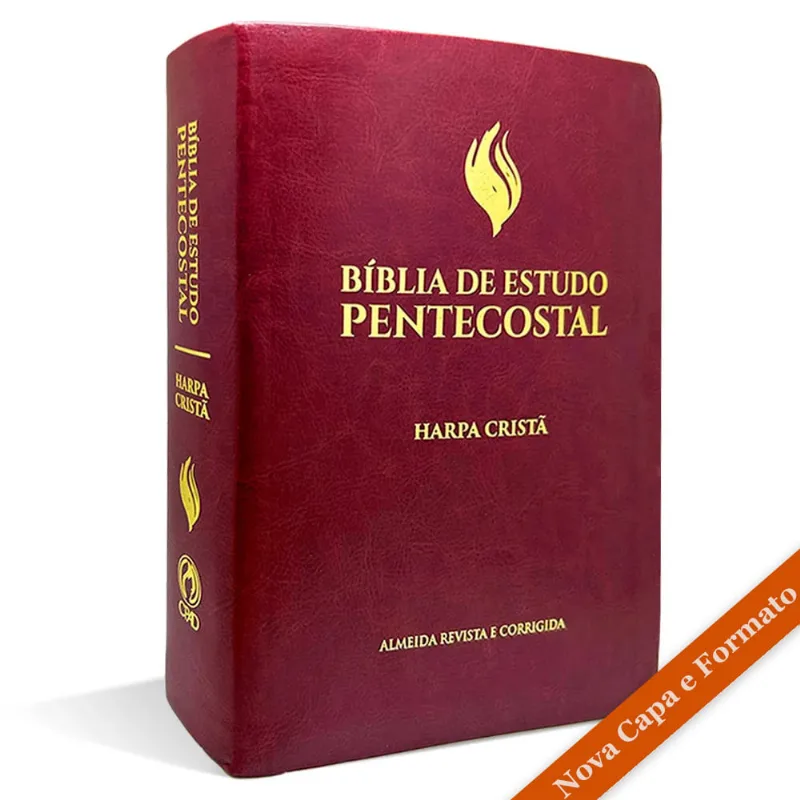 Bíblia de Estudo Pentecostal Média Luxo Harpa Vinho Bíblia De Estudo Pentecostal Média Luxo Harpa Cristã Vinho