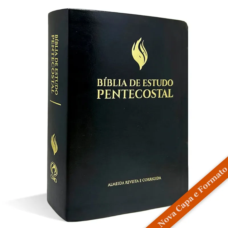 Bíblia de Estudo Pentecostal Preta - Luxo - Média Bíblia De Estudo Pentecostal Média Luxo Preta