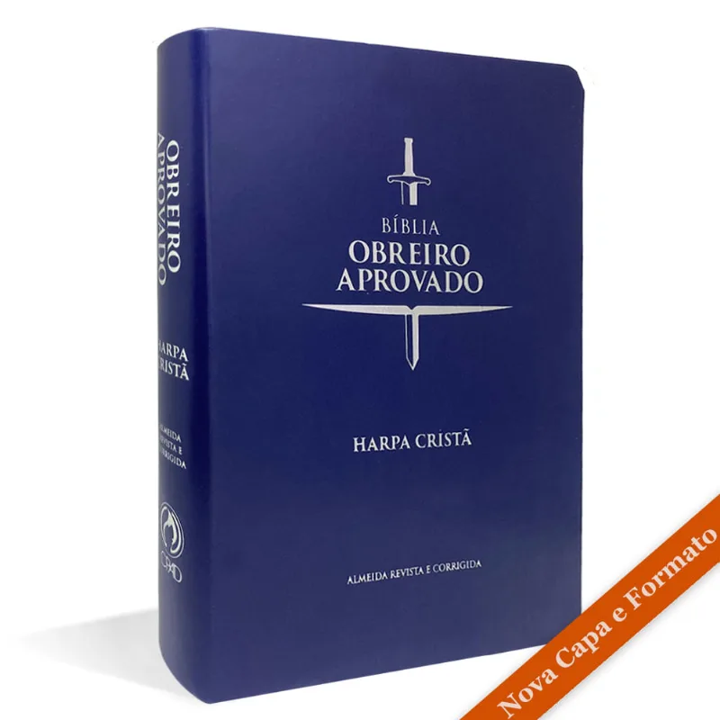 Bíblia Obreiro Aprovado Média Luxo Harpa Cristã Azul Bíblia Obreiro Aprovado Média Luxo Harpa Cristã Azul