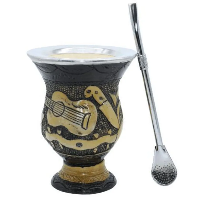Kit Chimarrao Cuia Sul Brasil Resina Luxo Bomba Tradicional
