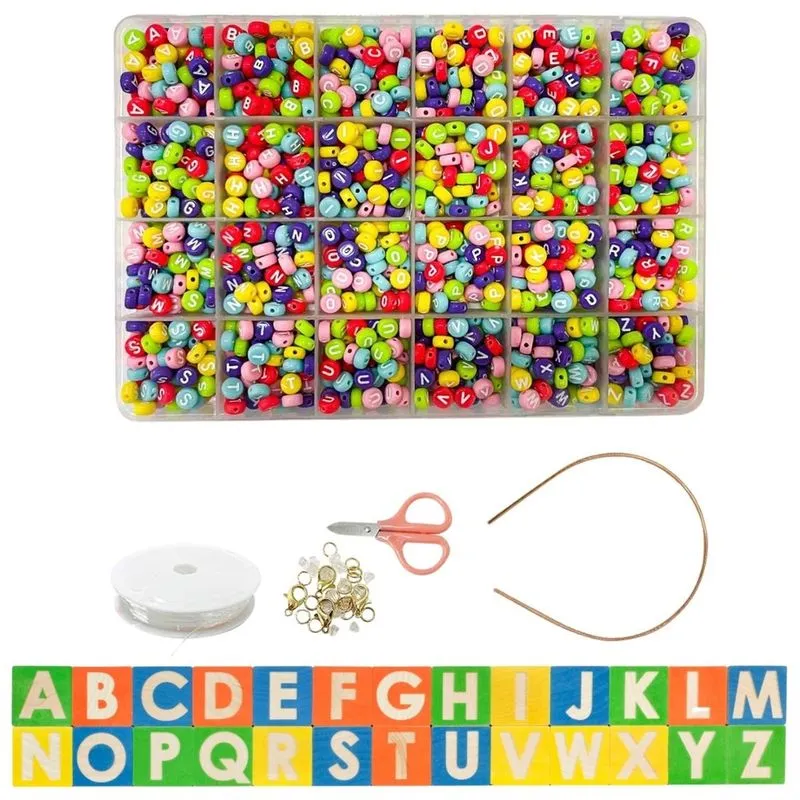 Letras para Pulseiras Colar Kit Micangas Alfabeto Completo Todas As Letras De A a Z Aprox.1000pçs