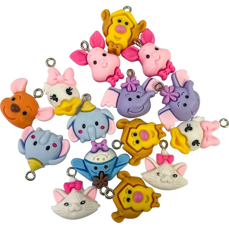 Pingente Para Pulseiras Fazer Colar Artesanato Montar Brincos Chaveiros de Bolsas Mochilas Bijuterias Personalizadas 10 Pingentes Coloridos Variados Divertidos