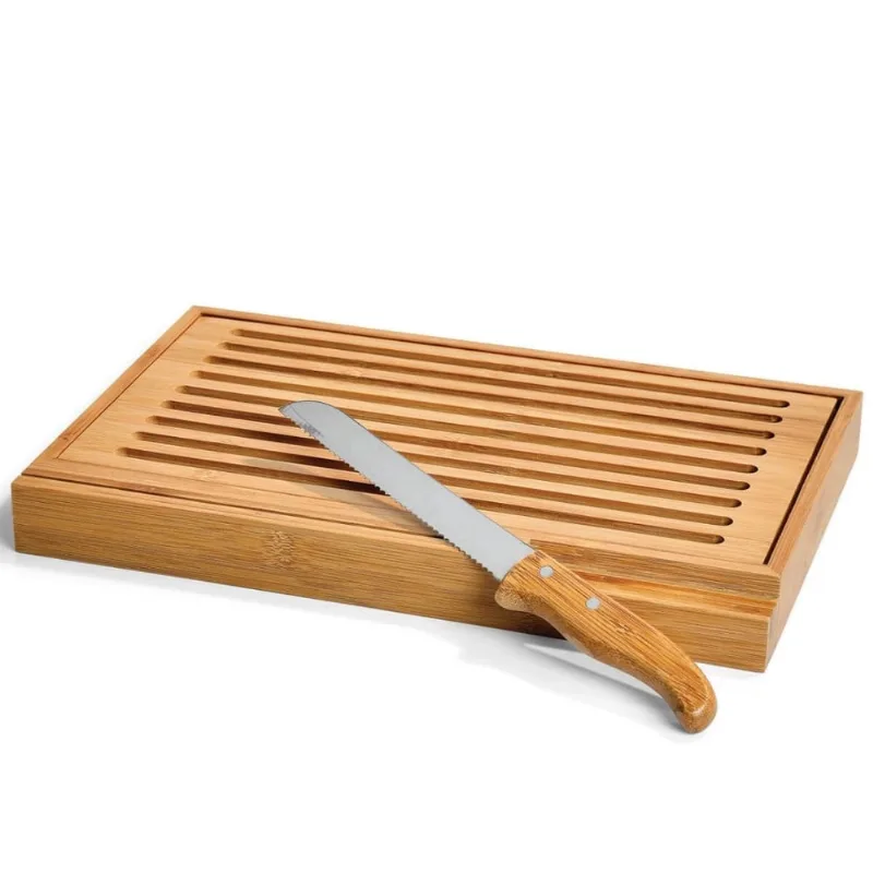 Migalheira Em Bambu Com Faca Verona - 2 Pçs Welf