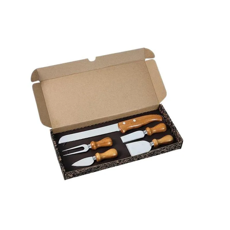 Conjunto Para Queijo E Faca Para Pão Inox E Bambu Welf