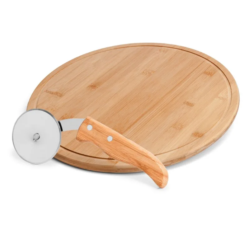 Conjunto Para Pizza Em Bambu Napoli 30 Cm - 2 Pçs Welf