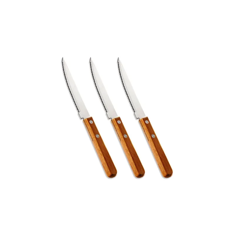 Conjunto De Facas Para Churrasco Inox-Bambu Special Line - 3 Peças - Welf
