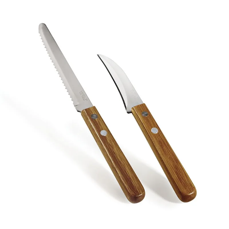 Conjunto De Facas Inox/Bambu Special Line - 2 Pçs Welf - Welf