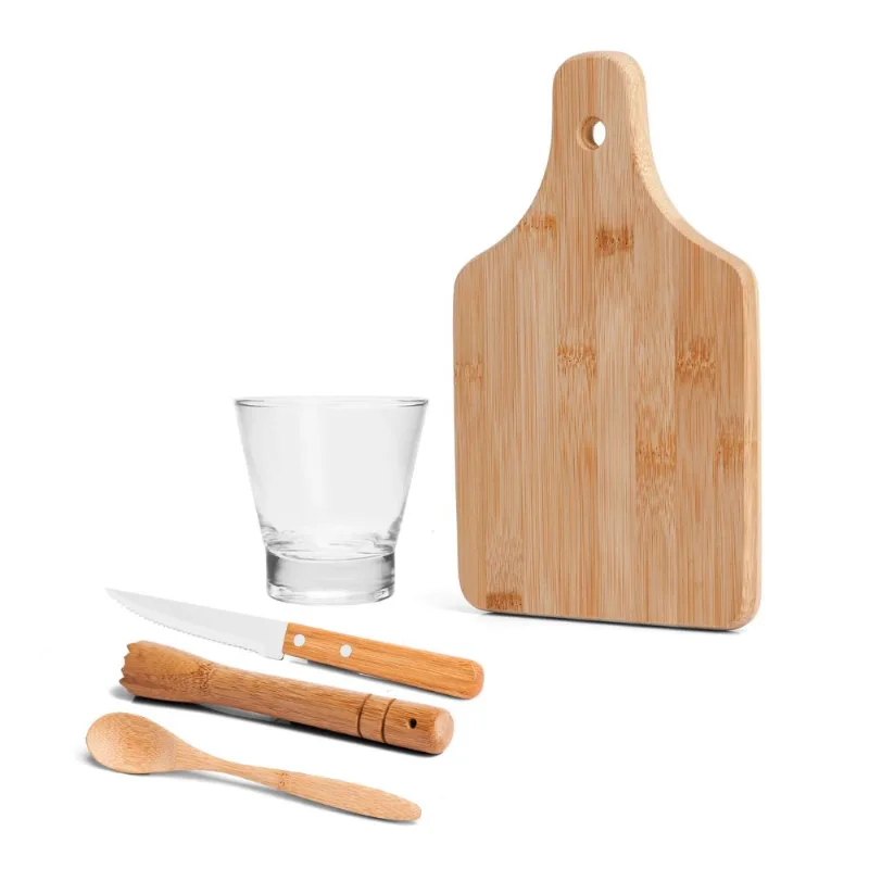 Kit Para Caipirinha Em Bambu - 0,35 L - 5 Pçs Welf - Welf